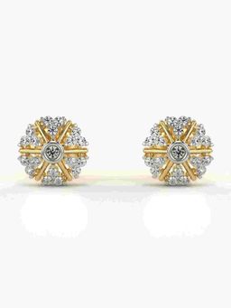 Valanova - Sterling Silver Plated with Yellow Gold and Certified Lab Grown Diamond 0.26 Cts Earrings