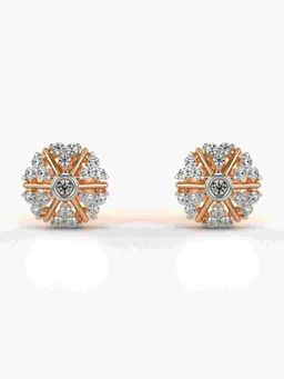 Valanova - Sterling Silver Plated with Rose Gold and Certified Lab Grown Diamond 0.26 Cts Earrings