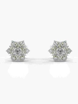 Valanova - Sterling Silver Plated with White Gold and Certified Lab Grown Diamond 0.11 Cts Earrings