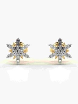 Valanova - Sterling Silver Plated with Yellow Gold and Certified Lab Grown Diamond 0.25 Cts Earrings