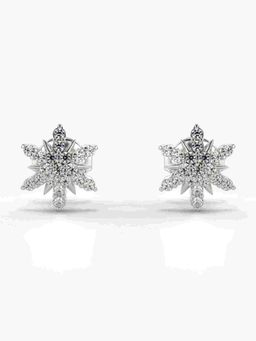 Valanova - Sterling Silver Plated with White Gold and Certified Lab Grown Diamond 0.25 Cts Earrings