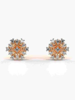 Valanova - Sterling Silver Plated with Rose Gold and Certified Lab Grown Diamond 0.17 Cts Earrings