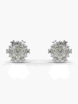Valanova - Sterling Silver Plated with White Gold and Certified Lab Grown Diamond 0.17 Cts Earrings