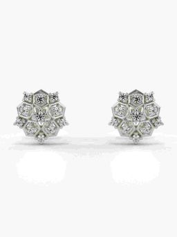 Valanova - Sterling Silver Plated with White Gold and Certified Lab Grown Diamond 0.15 Cts Earrings
