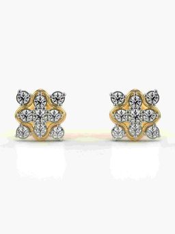 Valanova - Sterling Silver Plated with Yellow Gold and Certified Lab Grown Diamond 0.42 Cts Earrings