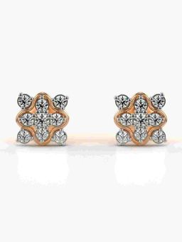 Valanova - Sterling Silver Plated with Rose Gold and Certified Lab Grown Diamond 0.42 Cts Earrings