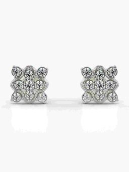 Valanova - Sterling Silver Plated with White Gold and Certified Lab Grown Diamond 0.42 Cts Earrings