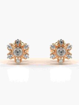 Valanova - Sterling Silver Plated with Rose Gold and Certified Lab Grown Diamond 0.10 Cts Earrings