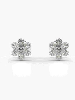 Valanova - Sterling Silver Plated with White Gold and Certified Lab Grown Diamond 0.10 Cts Earrings