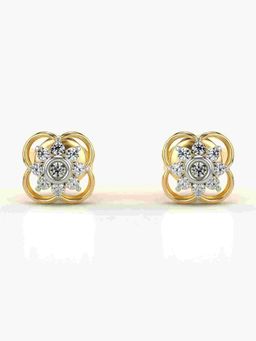 Valanova - Sterling Silver Plated with Yellow Gold and Certified Lab Grown Diamond 0.14 Cts Earrings