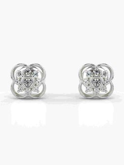 Valanova - Sterling Silver Plated with White Gold and Certified Lab Grown Diamond 0.14 Cts Earrings