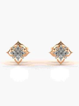Valanova - Sterling Silver Plated with Rose Gold and Certified Lab Grown Diamond 0.09 Cts Earrings