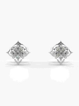 Valanova - Sterling Silver Plated with White Gold and Certified Lab Grown Diamond 0.09 Cts Earrings