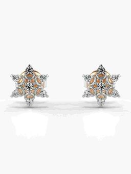 Valanova - Sterling Silver Plated with Rose Gold and Certified Lab Grown Diamond 0.14 Cts Earrings