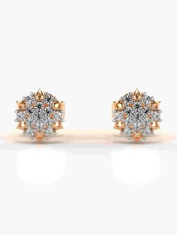 Valanova - Sterling Silver Plated with Rose Gold and Certified Lab Grown Diamond 0.17 Cts Earrings