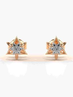Valanova - Sterling Silver Plated with Rose Gold and Certified Lab Grown Diamond 0.09 Cts Earrings