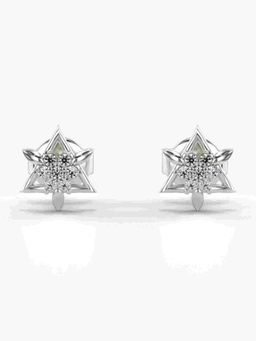 Valanova - Sterling Silver Plated with White Gold and Certified Lab Grown Diamond 0.09 Cts Earrings