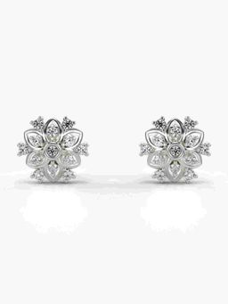 Valanova - Sterling Silver Plated with White Gold and Certified Lab Grown Diamond 0.19 Cts Earrings
