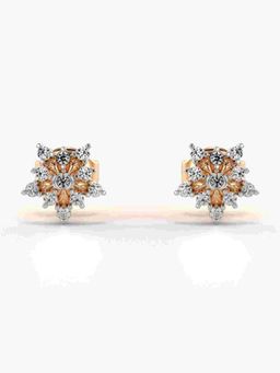 Valanova - Sterling Silver Plated with Rose Gold and Certified Lab Grown Diamond 0.17 Cts Earrings
