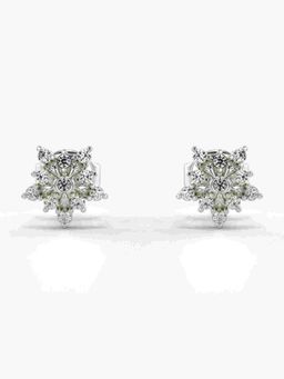 Valanova - Sterling Silver Plated with White Gold and Certified Lab Grown Diamond 0.17 Cts Earrings