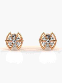 Valanova - Sterling Silver Plated with Rose Gold and Certified Lab Grown Diamond 0.14 Cts Earrings