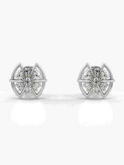 Valanova - Sterling Silver Plated with White Gold and Certified Lab Grown Diamond 0.14 Cts Earrings