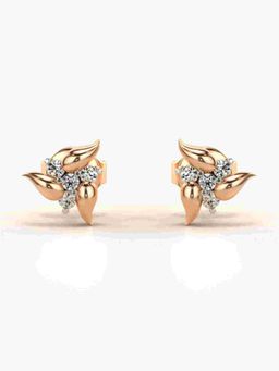 Valanova - Sterling Silver Plated with Rose Gold and Certified Lab Grown Diamond 0.11 Cts Earrings