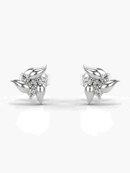 Valanova - Sterling Silver Plated with White Gold and Certified Lab Grown Diamond 0.11 Cts Earrings
