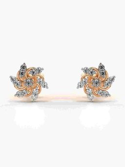 Valanova - Sterling Silver Plated with Rose Gold and Certified Lab Grown Diamond 0.20 Cts Earrings