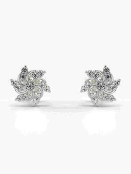 Valanova - Sterling Silver Plated with White Gold and Certified Lab Grown Diamond 0.20 Cts Earrings
