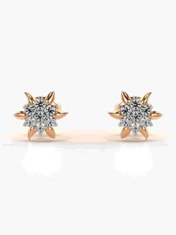 Valanova - Sterling Silver Plated with Rose Gold and Certified Lab Grown Diamond 0.27 Cts Earrings