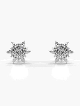 Valanova - Sterling Silver Plated with White Gold and Certified Lab Grown Diamond 0.27 Cts Earrings