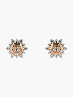 Valanova - Sterling Silver Plated with Rose Gold and Certified Lab Grown Diamond 0.21 Cts Earrings