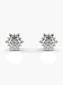 Valanova - Sterling Silver Plated with White Gold and Certified Lab Grown Diamond 0.21 Cts Earrings