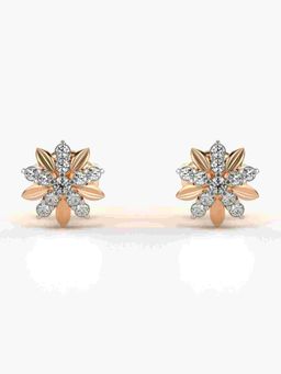 Valanova - Sterling Silver Plated with Rose Gold and Certified Lab Grown Diamond 0.18 Cts Earrings