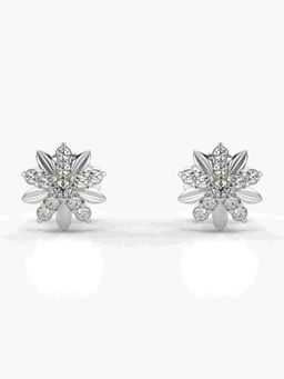 Valanova - Sterling Silver Plated with White Gold and Certified Lab Grown Diamond 0.18 Cts Earrings