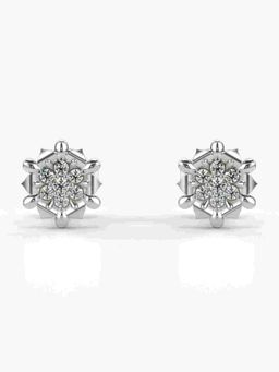 Valanova - Sterling Silver Plated with White Gold and Certified Lab Grown Diamond 0.11 Cts Earrings