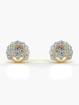 Valanova - Sterling Silver Plated with Yellow Gold and Certified Lab Grown Diamond 0.33 Cts Earrings