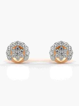 Valanova - Sterling Silver Plated with Rose Gold and Certified Lab Grown Diamond 0.33 Cts Earrings