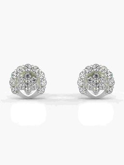 Valanova - Sterling Silver Plated with White Gold and Certified Lab Grown Diamond 0.33 Cts Earrings