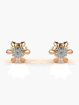 Valanova - Sterling Silver Plated with Rose Gold and Certified Lab Grown Diamond 0.11 Cts Earrings