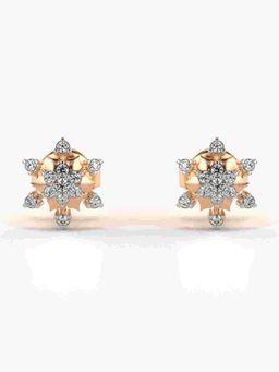 Valanova - Sterling Silver Plated with Rose Gold and Certified Lab Grown Diamond 0.15 Cts Earrings