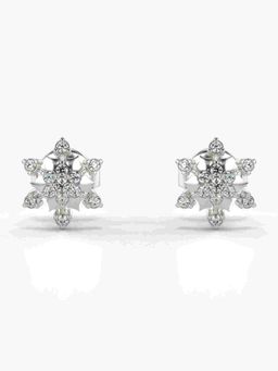 Valanova - Sterling Silver Plated with White Gold and Certified Lab Grown Diamond 0.15 Cts Earrings