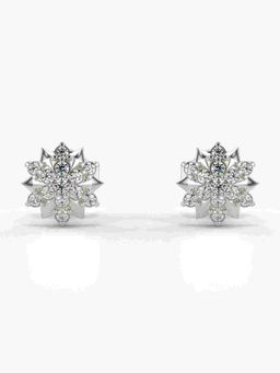 Valanova - Sterling Silver Plated with White Gold and Certified Lab Grown Diamond 0.19 Cts Earrings