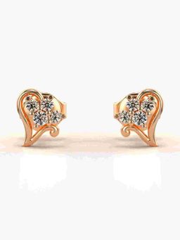 Valanova - Sterling Silver Plated with Rose Gold and Certified Lab Grown Diamond 0.16 Cts Earrings