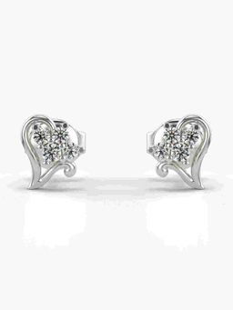 Valanova - Sterling Silver Plated with White Gold and Certified Lab Grown Diamond 0.16 Cts Earrings