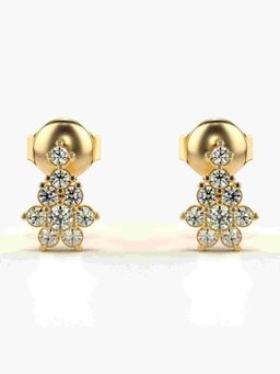 Valanova - Sterling Silver Plated with Yellow Gold and Certified Lab Grown Diamond 0.30 Cts Earrings
