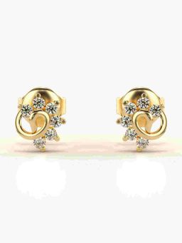 Valanova - Sterling Silver Plated with Yellow Gold and Certified Lab Grown Diamond 0.17 Cts Earrings
