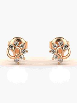 Valanova - Sterling Silver Plated with Rose Gold and Certified Lab Grown Diamond 0.17 Cts Earrings