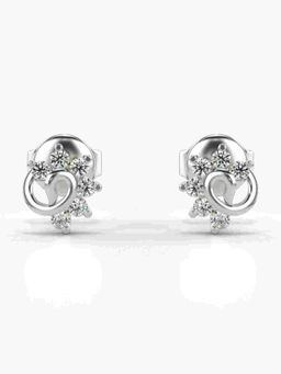 Valanova - Sterling Silver Plated with White Gold and Certified Lab Grown Diamond 0.17 Cts Earrings